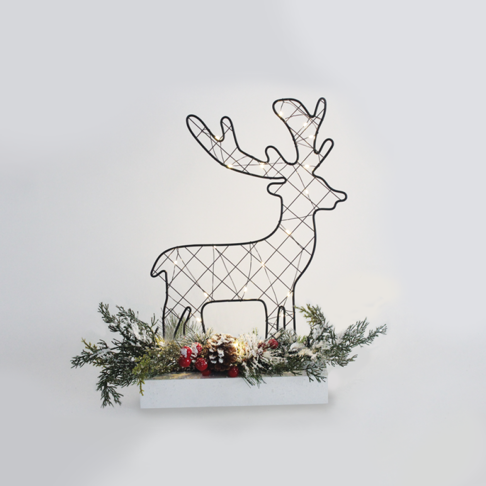 ^ REINDEER TABLE LIGHTS 30 MINI LED WW Λ/ΚΙΑ ΜΠ/ΡΙΕΣ (3AA) IP20 25x5x30CM  -X09301102